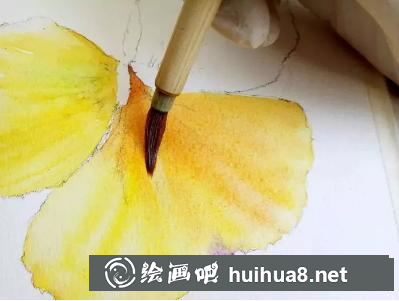 水彩畫(huà)三色堇洗色效果
