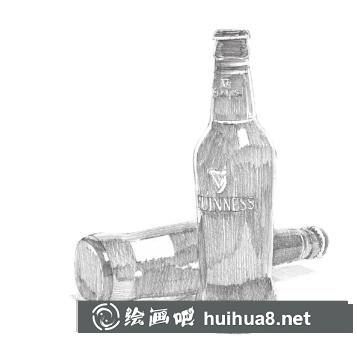 素描畫黑色啤酒瓶