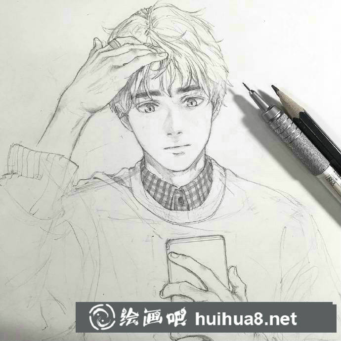 帥氣小哥哥漫畫線稿3