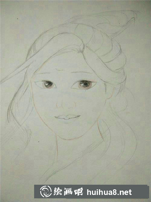 雪舞姑娘彩鉛畫(huà)