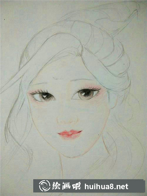 雪舞姑娘彩鉛畫(huà)