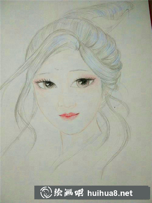 雪舞姑娘彩鉛畫(huà)
