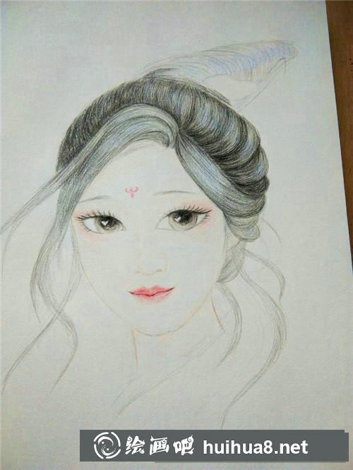 雪舞姑娘彩鉛畫(huà)