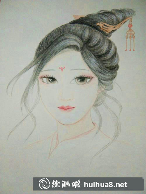 雪舞姑娘彩鉛畫(huà)