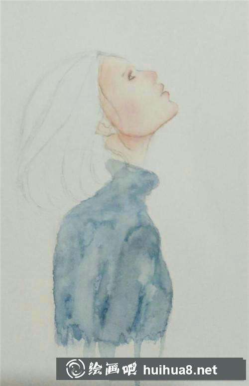 仰望天空的女子加深細(xì)節(jié)