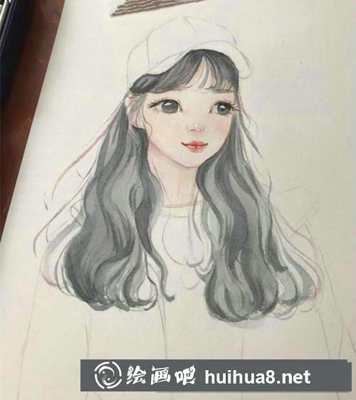 運(yùn)動(dòng)裝女孩水彩畫
