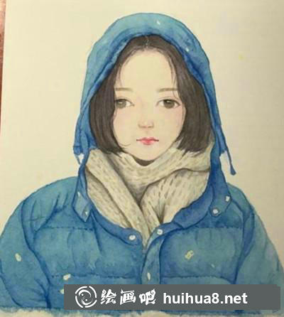 那個(gè)叫柿子的女孩水彩畫 那個(gè)叫柿子的女孩水彩畫
