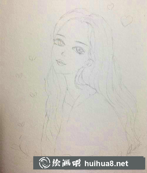 溫柔小姐姐水彩畫