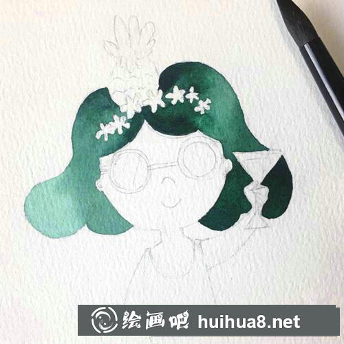 軟妹子水彩畫