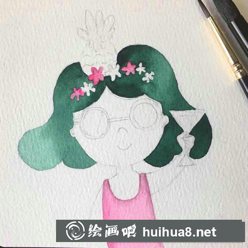 軟妹子水彩畫