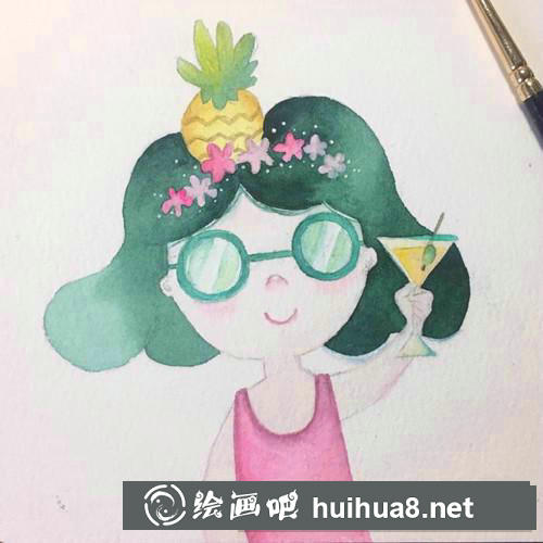 軟妹子水彩畫
