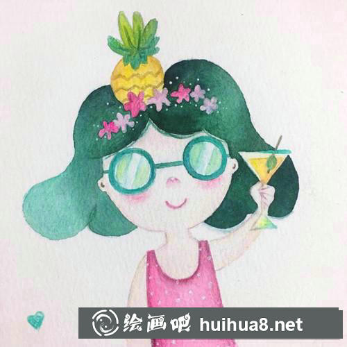 軟妹子水彩畫