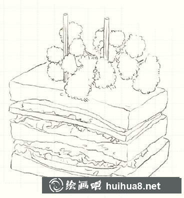 怎么畫三明治