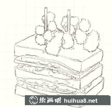 怎么畫三明治