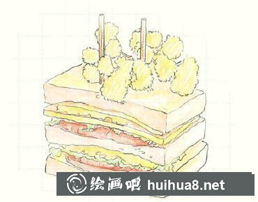 怎么畫三明治
