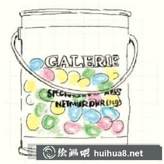 糖果罐彩鉛畫
