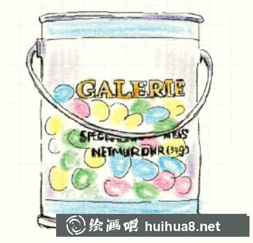 糖果罐彩鉛畫