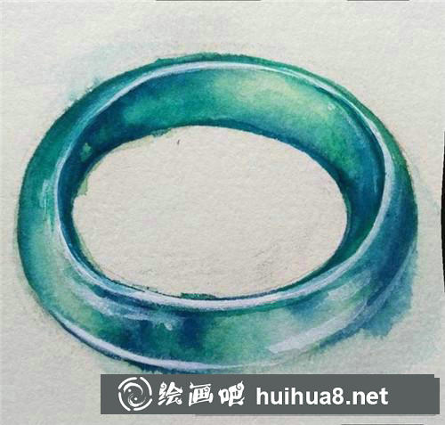碧玉手鐲水彩畫