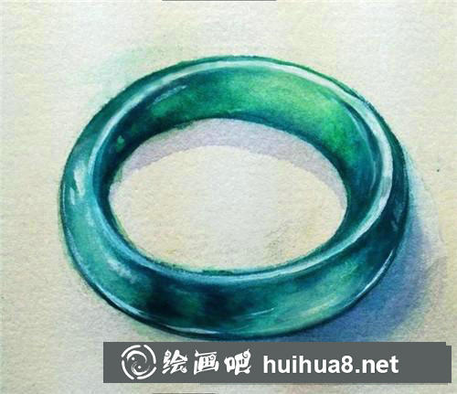 碧玉手鐲水彩畫