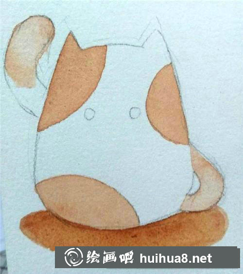 小肥貓水彩畫