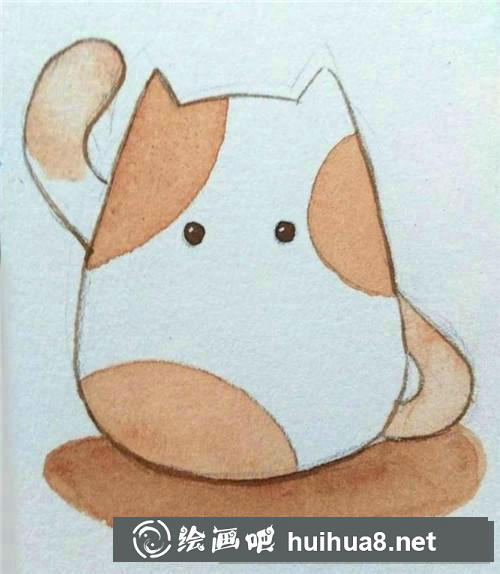 小肥貓水彩畫