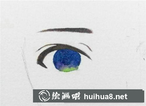 大眼睛水彩畫