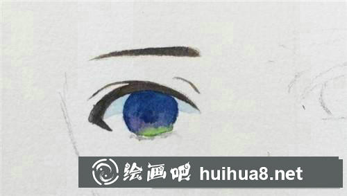 大眼睛水彩畫
