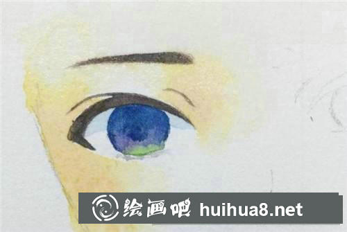 大眼睛水彩畫