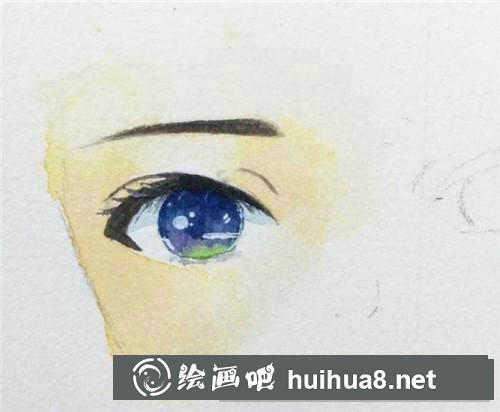 大眼睛水彩畫
