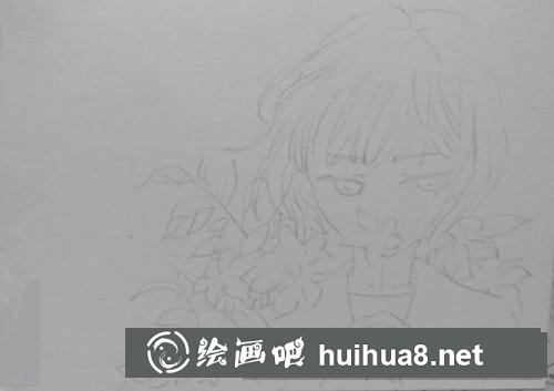 二次元少女水彩畫(huà)