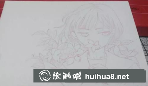 二次元少女水彩畫(huà)