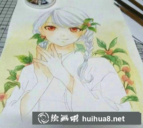 甜美風(fēng)二次元女孩水彩畫