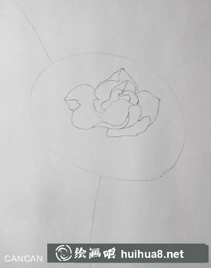 彩鉛畫梔子花