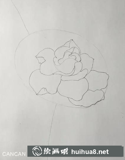 彩鉛畫梔子花