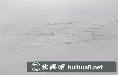 遙遠(yuǎn)海邊的畫(huà)法