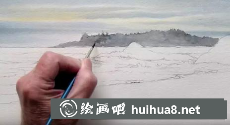 遙遠(yuǎn)海邊的畫(huà)法