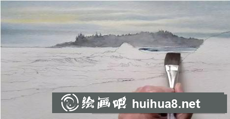 遙遠(yuǎn)海邊的畫(huà)法
