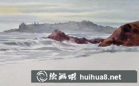遙遠(yuǎn)海邊的畫(huà)法