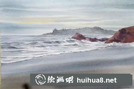 遙遠(yuǎn)海邊的畫(huà)法