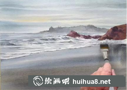 遙遠(yuǎn)海邊的畫(huà)法