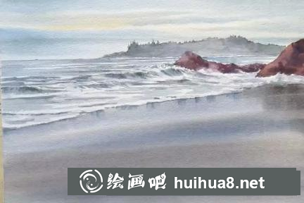 遙遠(yuǎn)海邊的畫(huà)法