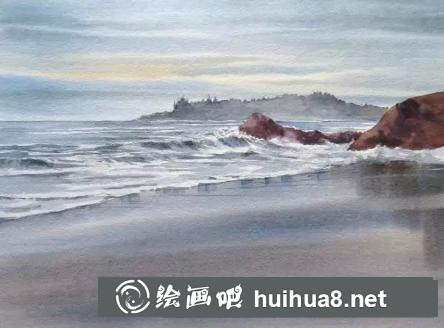 遙遠(yuǎn)海邊的畫(huà)法