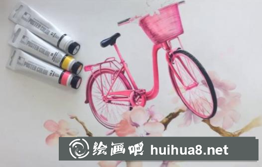 水彩畫自行車