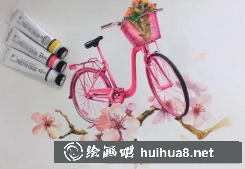 水彩畫自行車