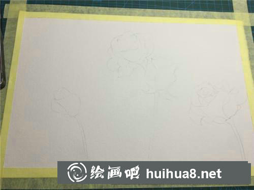玫瑰水彩畫