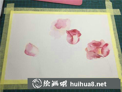 玫瑰水彩畫