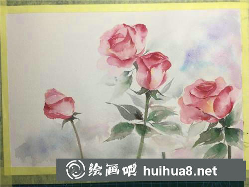 玫瑰水彩畫