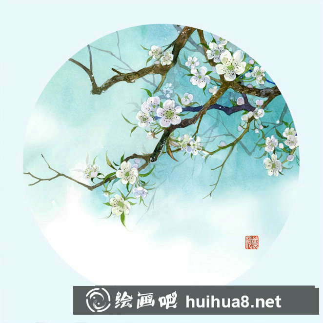 梅花水彩畫