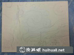 臨摹梵高星夜教程分享