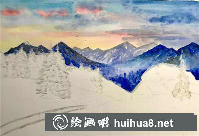 冬景水彩